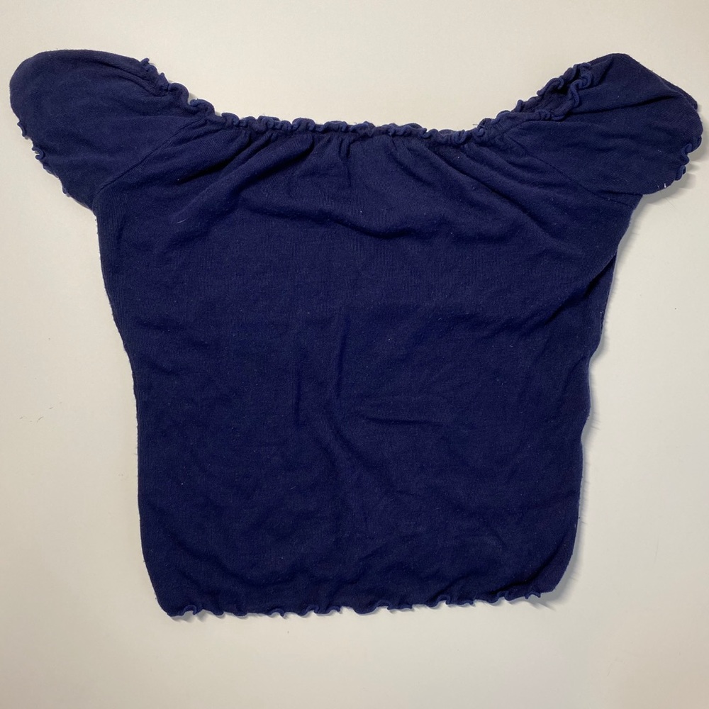 Dark blue off the shoulder Forever 21 crop top